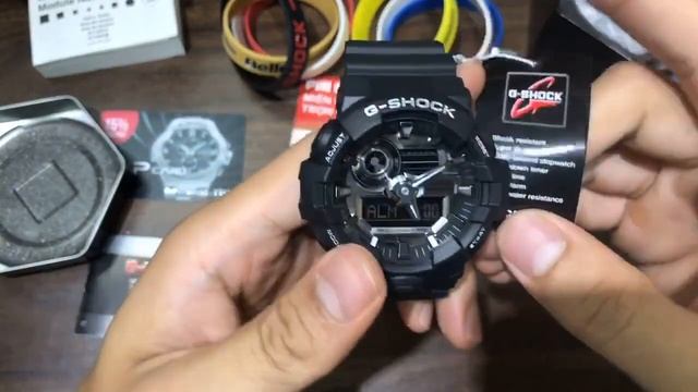 G-SHOCK METALIC FACE BLACK & SILVER GA-710-1A смотреть онлайн