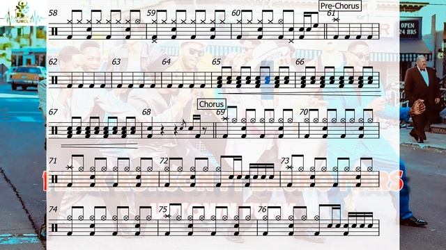 Mark Ronson ft Bruno Mars - Uptown Funk (Drum Score) смотреть онлайн