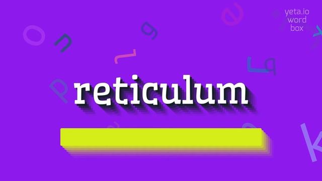 HOW TO PRONOUNCE RETICULUM? смотреть онлайн