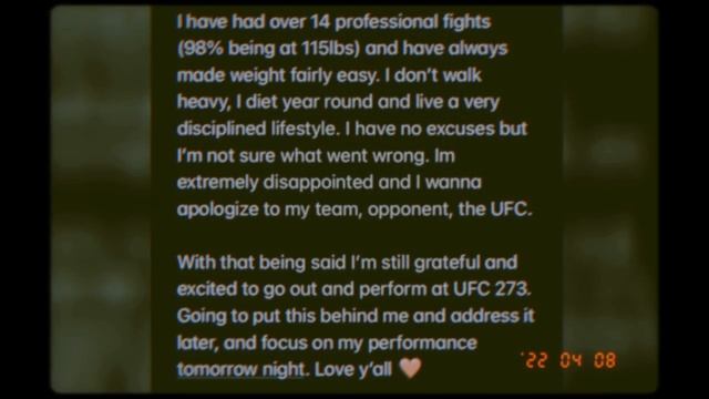 2 Fighters Miss Weight At UFC 273 смотреть онлайн
