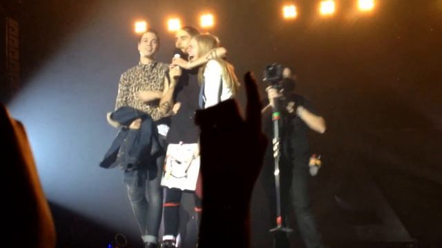 30 Seconds To Mars Concert, Oslo 2014. A Boy And His Girlfriend Get Picked Up On Stage By Jared