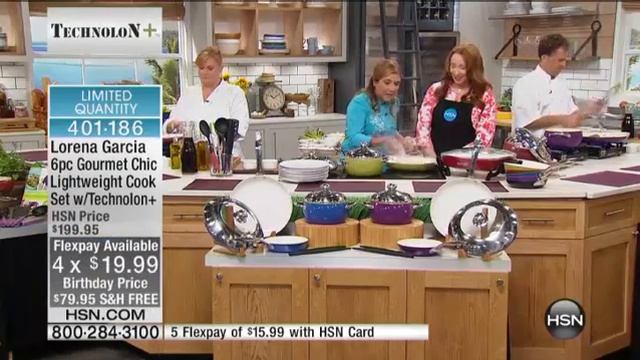 Lorena Garcia 6pc BellyShaped Cookware Set w/Technolon смотреть онлайн