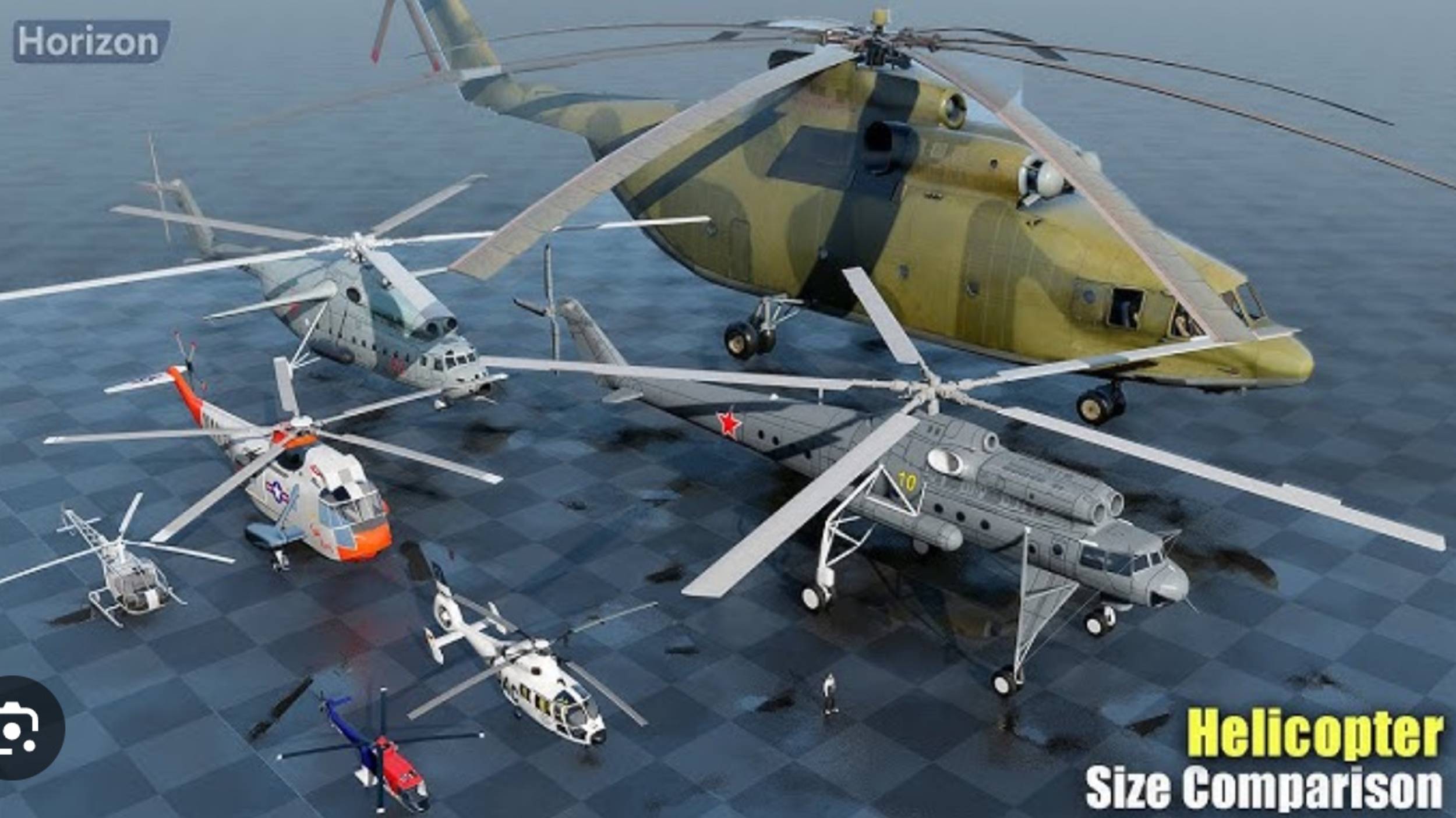 Сравнение самых больших вертолётов в МИРЕ ! По длине смотреть онлайн