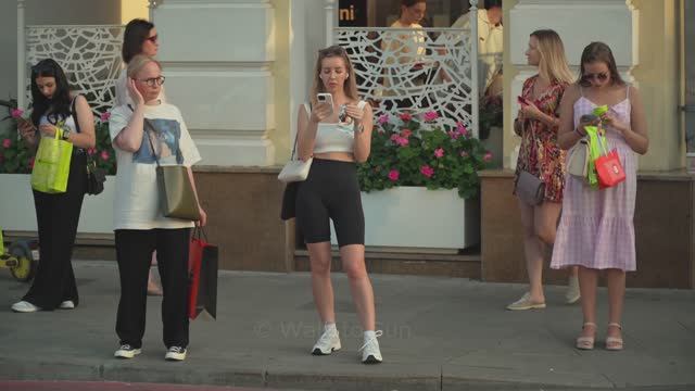 4K.Evening Walk Along The Beautiful Streets Of Moscow.