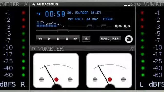 Audacious + VU meter plugin смотреть онлайн