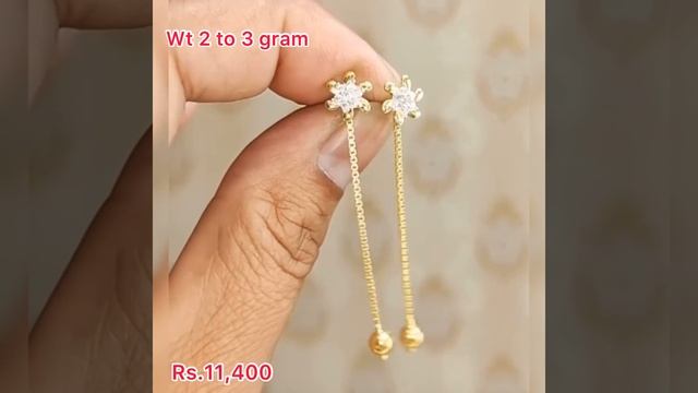 2 to 3 Gram sui dhaga design //light weight Earring Design with weight and price //gold jewellery смотреть онлайн