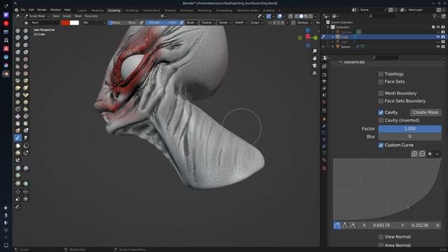 Lo nuevo para el Modo de Escultura en Blender 3.4 смотреть онлайн