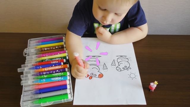 Peppa Pig COLORING Свинка Пеппа РАСКРАСКА для детей смотреть онлайн