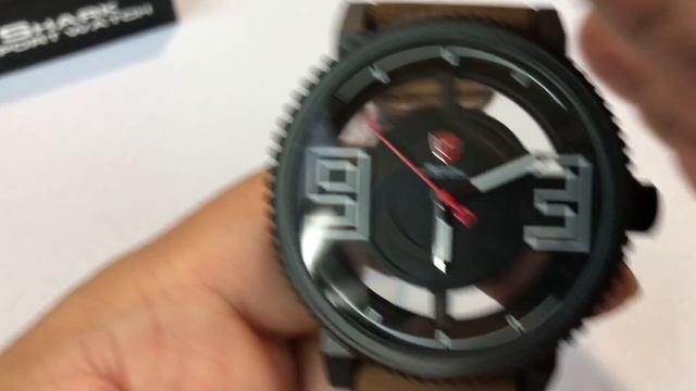 SHARK Sport Wrist Watch with black skeleton case and brown leather band SH543 review and giveaway смотреть онлайн