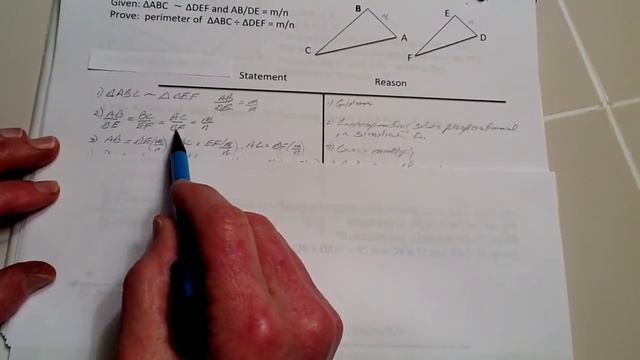 Proof -- similar triangles perimeters share same proportion as corresponding sides. смотреть онлайн