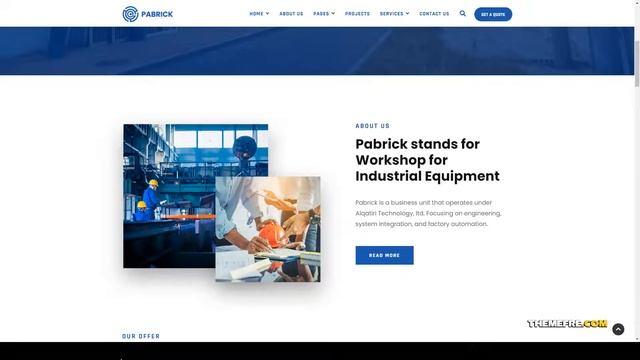 Pabrick - Industry and Manufacture Joomla Templates blue business Build Website смотреть онлайн