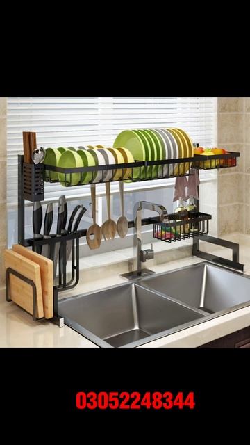 Over Sink Dish Drying Rack, Stainless Steel Kitchen Supplies Organiser, Space Saver смотреть онлайн