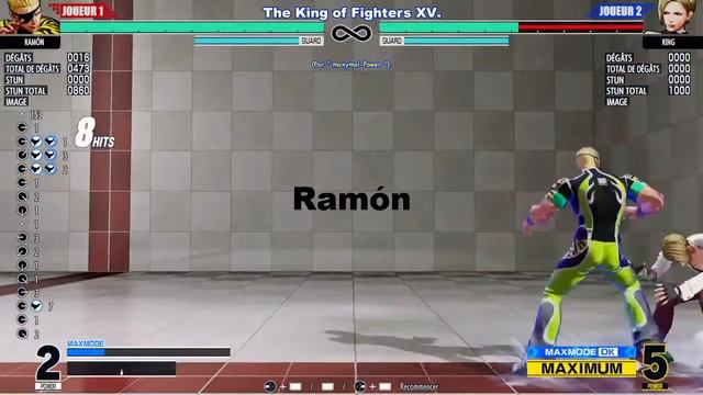 The King of Fighters XV - Ramon 100% Death Combo (1002) with damage information and command keys. смотреть онлайн