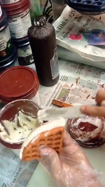 Red white choco Belgium waffles #/youtube #shorts смотреть онлайн