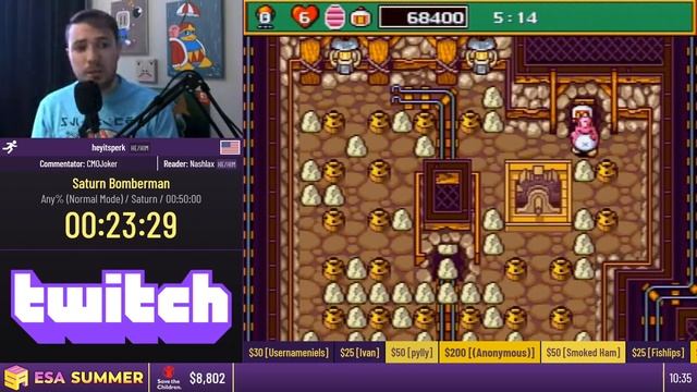 Saturn Bomberman [Any% (Normal Mode)] by heyitsperk - #ESASummer21 смотреть онлайн
