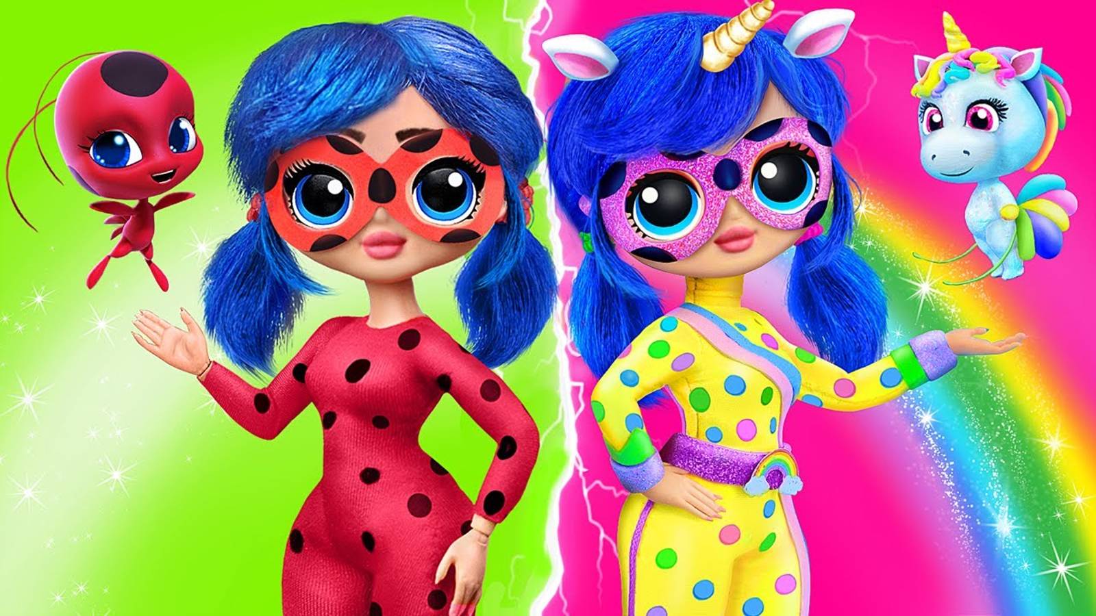 Радужная Леди Баг - 10 идей для кукол ЛОЛ ОМГ смотреть онлайн