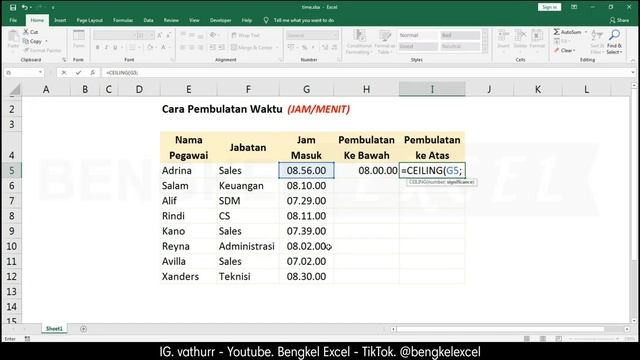 cara pembulatan waktu (jam/menit) di excel смотреть онлайн