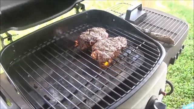 Cooking Beef Tenderloin Steak on a Gas Grill on a Windy Day смотреть онлайн
