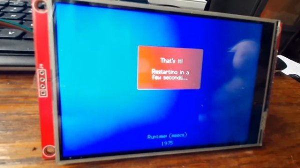 TFT_eSPI ESP32 wroom 32 dev kit 38 pin 4" SPI touch TFT ST7796 wow thats fast