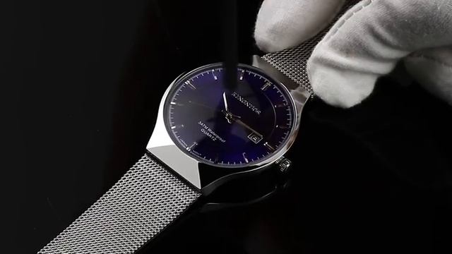 Relógio Kingnuos K168 Azul Ultra Fino Pulseira de Aço Inoxidável смотреть онлайн