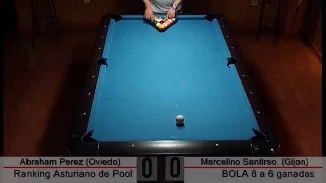 Ranking Asturiano de Billar Pool 2012/13; Abraham Perez vs Marcelino Santirso смотреть онлайн