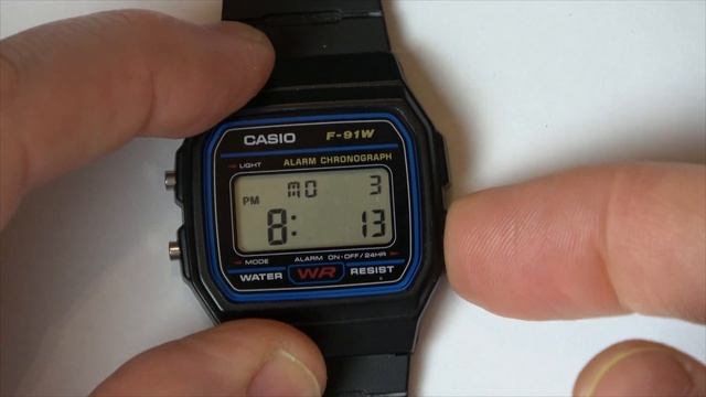 Casio F91W - How to set the time and date on the watch смотреть онлайн