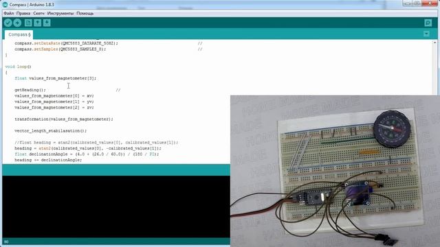GY-271. Цифровой магнитометр и Ардуино. Делаем компас смотреть онлайн