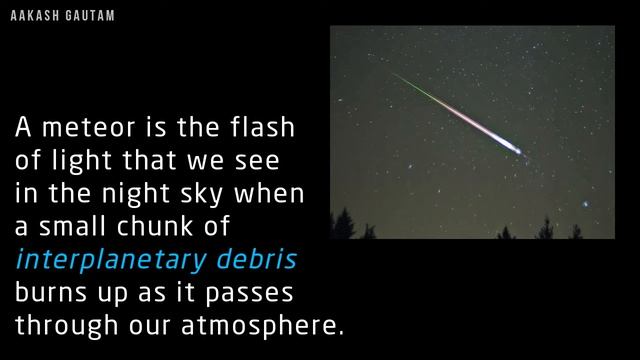 Difference B/W Meteoroid Meteor & Meteorite | A:ACJ