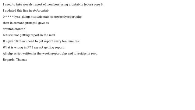 DevOps & SysAdmins: Cronjob weekly report on fedora core 6 (2 Solutions!!) смотреть онлайн