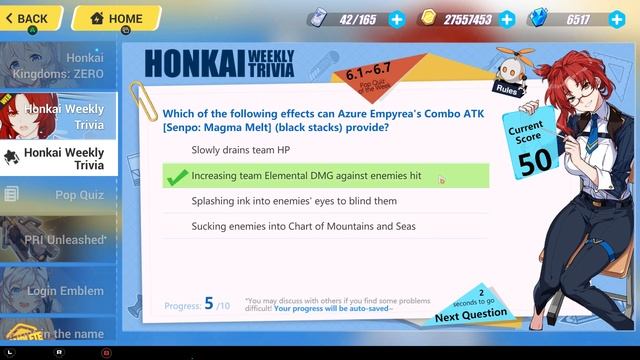 Hi3 V3.9 SEA - Answer to Honkai weekly pop quiz #3 смотреть онлайн