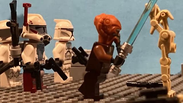 Plo Koon kills a battle droid ( LEGO Star Wars Clone Wars Stop-Motion ) смотреть онлайн