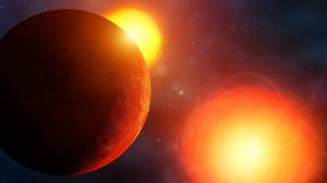 Космос. Ближайшая звёздная система Альфа Центавра и их планеты Пандора и Полифем.