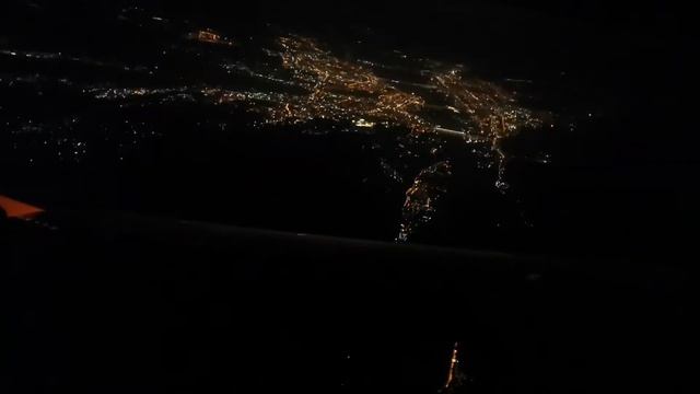 Ночной Красноярск. С высоты набора.