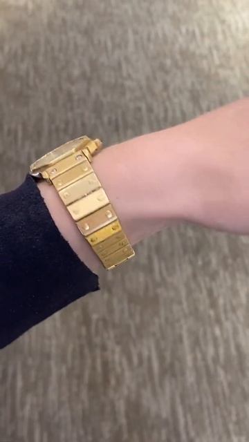 Cartier Santos Octagon Diamonds 18KY Automatic Watch смотреть онлайн