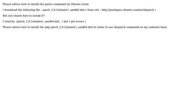 Unix & Linux: Ubuntu + how to install the patch command (2 Solutions!!) смотреть онлайн