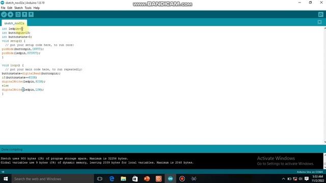 LED Control By Push Button And Arduino In Proteus