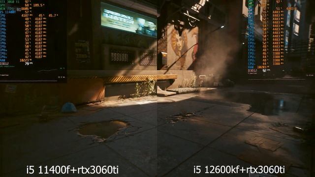 Cyberpunk 2077 | I5 11400f+rtx3060ti | Vs | I5 12600kf+rtx3060ti |