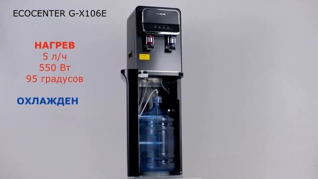 Обзор кулер диспансер для воды ECOCENTER G-X106E черный смотреть онлайн