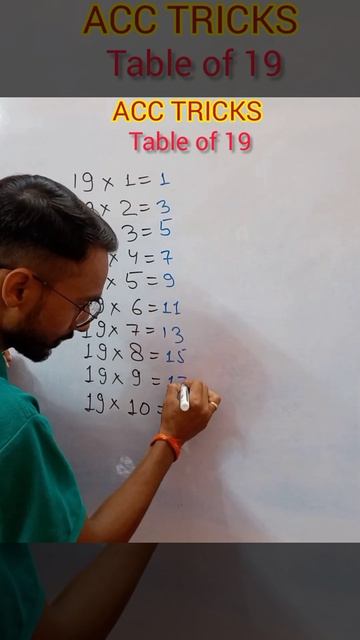 How To Write Table Of 19| Table Trick #study #maths