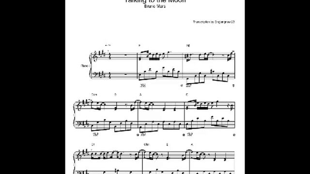 Talking to the Moon Bruno Mars Piano sheet music смотреть онлайн