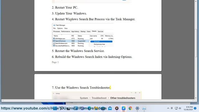 Fix Windows Search Bar Not Showing/Working on Windows 11 смотреть онлайн