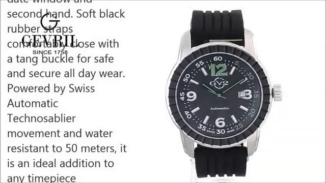 GV2 by Gevril Men's 9304 Lucky 7 Analog Display Automatic Self Wind Black Watch смотреть онлайн