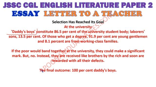 JSSC CGL ESSAY LETTER TO A TEACHER Nora Rossi and Tom Cole English literature Paper 2 смотреть онлайн