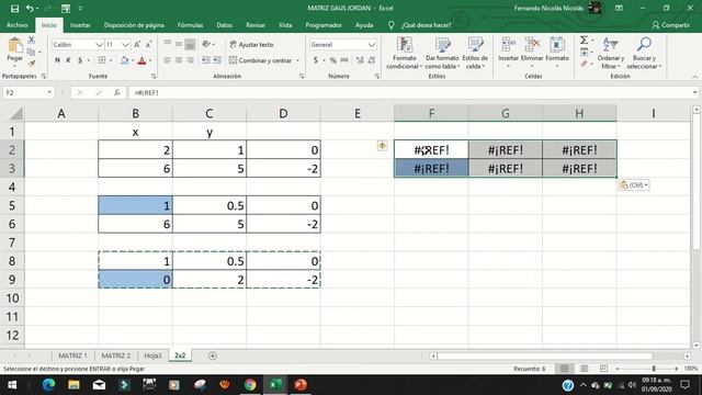 MATRIZ GAUSS JORDAN 2X2 EN EXCEL смотреть онлайн