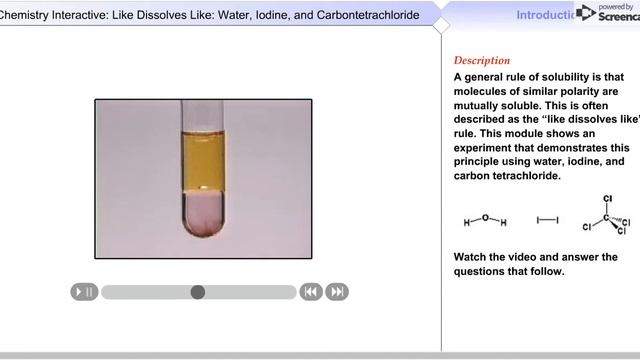 Solubility of iodine in water and carbon tetrachloride смотреть онлайн