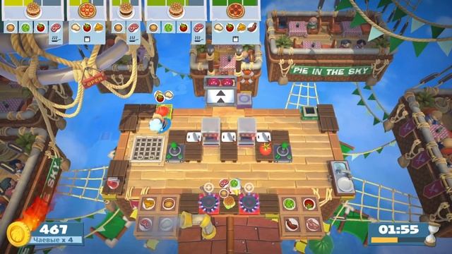 Гайд 2 игрока Overcooked 2 6-4 4 звезды платина смотреть онлайн