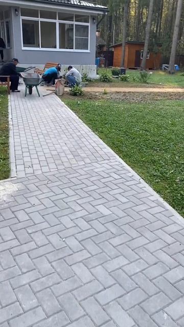 Брусчатка 10х20х6, основа классическая, геотекстиль-песок-щебеь-цпс #89684684488  #строимдвор