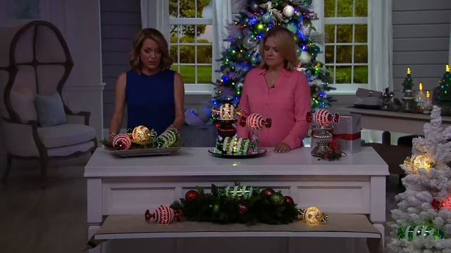 Kringle Express Set of 3 Mercury Glass Illuminated Candies on QVC смотреть онлайн
