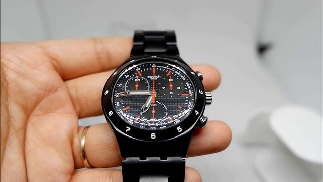 SWATCH BLACK COAT YCB4019AG ORIGINAL UNBOXING