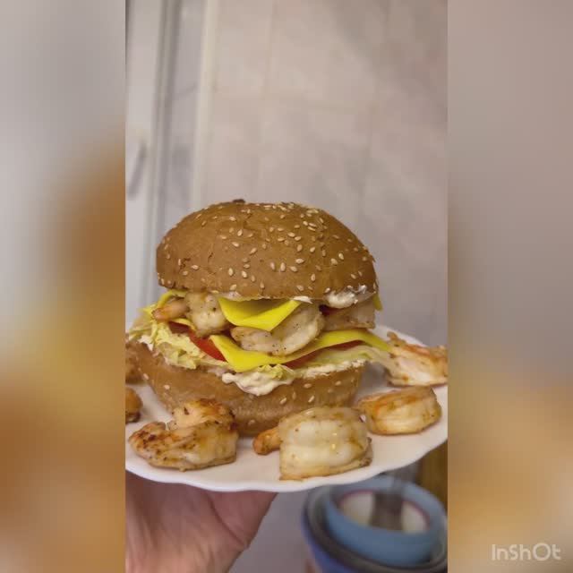 Лучший БУРГЕР С КРЕВЕТКАМИ!
